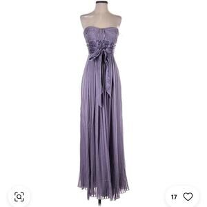 BCBGMAXAZRIA Silk Strapless Gown Purple Wisteria Size 6